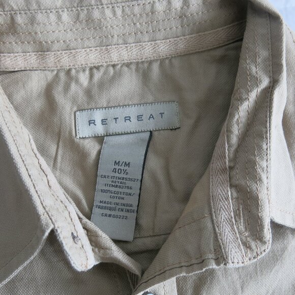Retreat 100% Cotton Button Down Long Sleeve Dress/ Casual Shirt - Size Medium - Picture 7 of 7